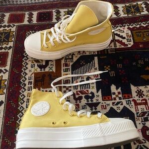 Pale Yellow Platform Converse